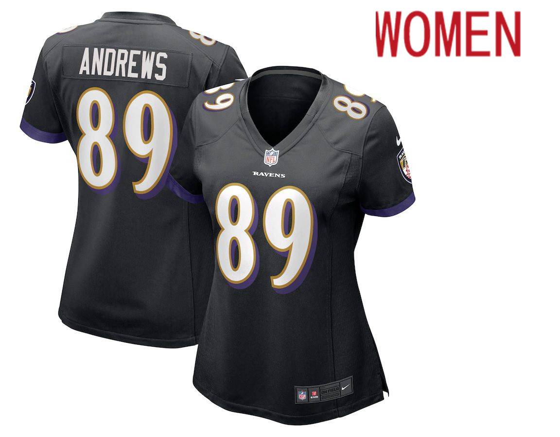 Women Baltimore Ravens #89 Mark Andrews Nike Black Game NFL Jersey